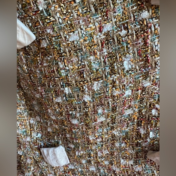Self Portrait Gold Tinsel Boucle Off Shoulder Mini Dress - Picture 4 of 4